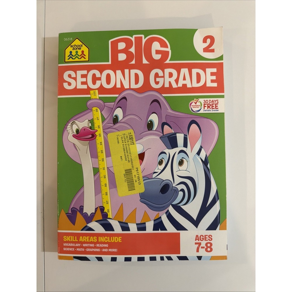 School Zone Big Second Grade Workbook 320 Pages, Ages 7 to 8, 2nd Grade